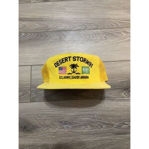 Vintage 1991 Desert Storm‎ ORIGINAL Snapback Hat Yellow